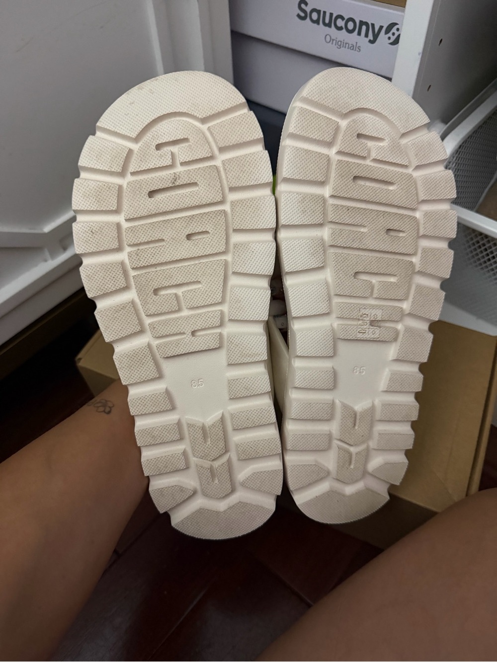Coach Brynn Chalk Thong Sandals with Gold C Accent - Picture 5 of 7
